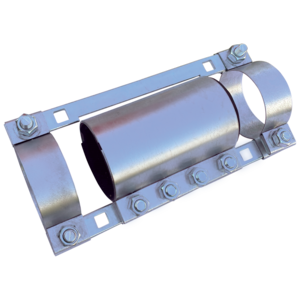 Side-Band Couplers are fully divisible compression couplers that can be used as a transition between dissimilar conduits such as HDPE to PVC, threaded & non-threaded metal conduit, or fiberglass (FRP) conduit. The dual-locking sidebands provide a high pull-out strength and maximum holding power to connect or repair conduit. Zinc-plated carbon steel bolts are included for tightening the Side-Band Coupler.