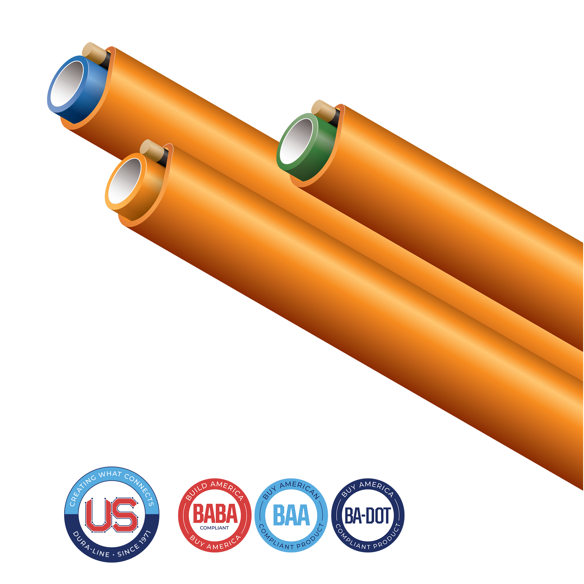 Perfect for Drops in FTTH applications, MicroDucts with a location wire for easy identification in the ground. 